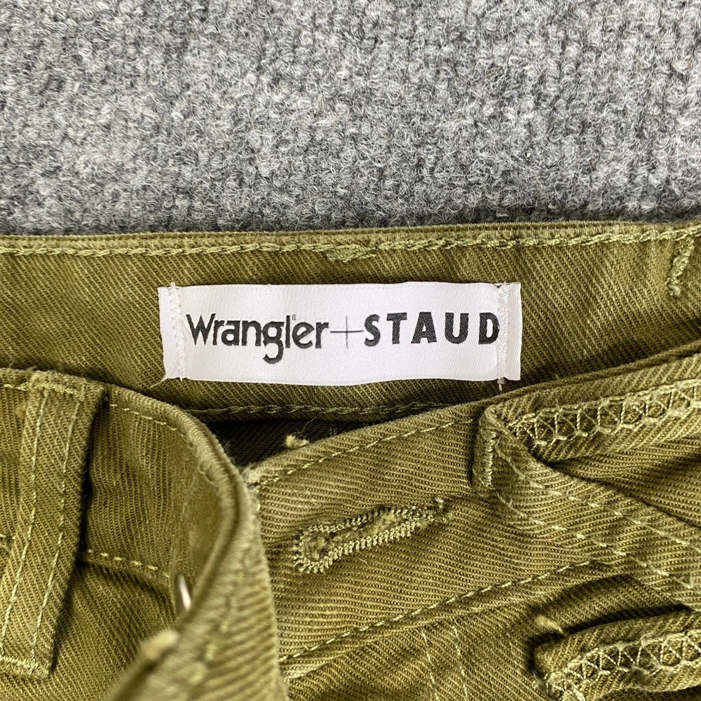 Wrangler x STAUD Women Olive Green High Rise Flare Jeans Size 28 112363604 - Picture 2 of 8